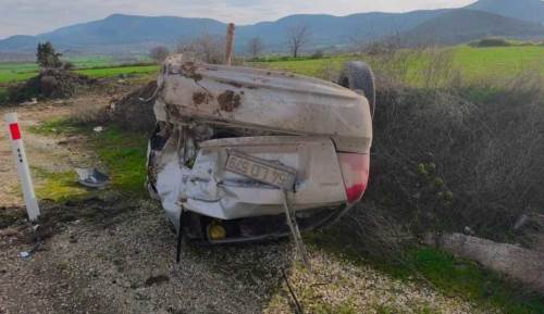 Bilecik’te otomobil takla attı: Sürücü yaralandı