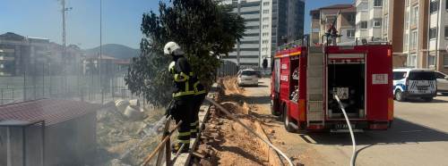 Bilecik'te stadyum inşaatında yangın paniği