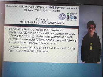 Bilecikli Öğrenci ’Uluslararası Matematik Olimpiyatı’Na Katılacak
