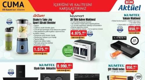 BİM aktüel indirimleri 8 Kasım 2024: Türk kahvesi makinesi, vakum makinesi, çift yönlü ısıtıcı ve derin dondurucu...