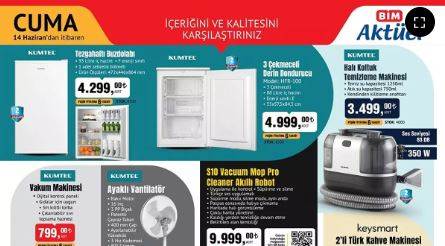 BİM'e Klima, Derin Dondurucu, Halı ve Koltuk Temizleme Makinesi, Vantilatör, Robot Süpürge Geliyor! 14 Haziran 2024 BİM Aktüel Ürünler İndirim Kataloğu