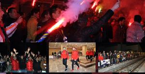 Binlerce taraftar uğurladı