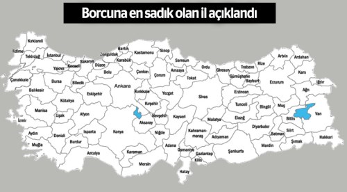Borcuna en sadık olan il açıklandı