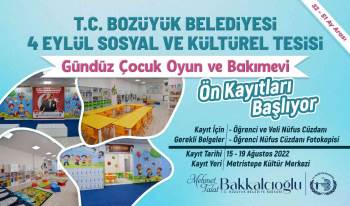 Bozüyük Belediyesi Gündüz Çocuk Oyun Ve Bakımevi’Nin Ön Kayıtları Başlıyor
