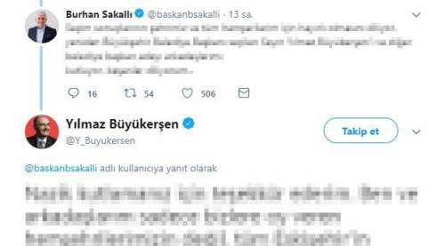 Büyükerşen ile Sakallı Twitter'dan mesajlaştı!