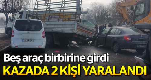 Buzlanma zincirleme kazaya neden oldu, 2 yaralı