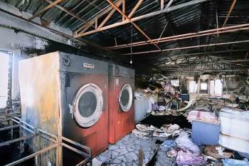 Çamaşırhanede Çıkan Yangında Büyük Çapta Maddi Hasar Meydana Geldi
