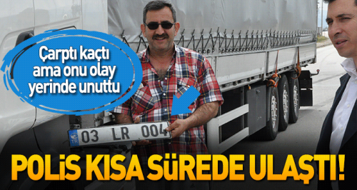 Çarptı kaçtı ama plakasını unuttu!