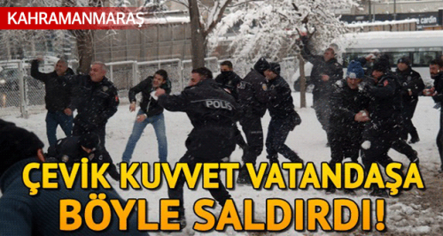 Çevik kuvvet ile vatandaşın kartopu savaşı