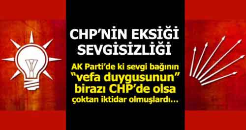 Chp’nin eksiği sevgisizliği!