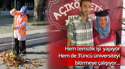 Çifte diplomalı temizlik işçisi