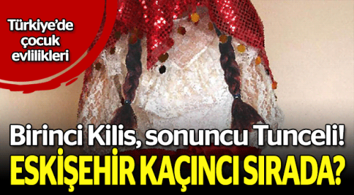 Çocuk evliliklerinde Eskişehir kaçıncı sırada?