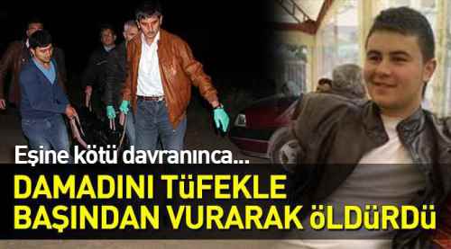 Damadını tüfekle öldürdü teslim oldu!