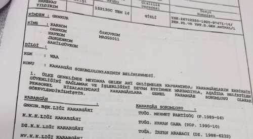 DARBENİN BELGESİ ELE GEÇİRİLDİ