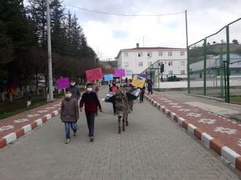 Dikkat Çekmek İçin Vatandaşlara Eşek İle Kitap Dağıttılar
