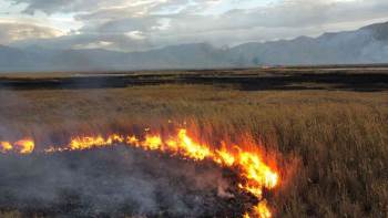 Doğal Güzelliği İle Gündeme Gelen Gölde Büyük Yangın

