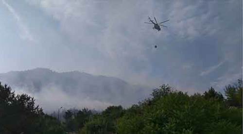 Dün söndürülen orman yangını yeniden başladı