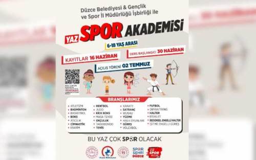 Düzce’de Yaz Spor Akademisi 30 Haziran’da başlıyor