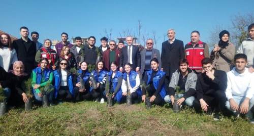 Düzce Üniversitesi öğrencileri 103 şehit için fidan dikti
