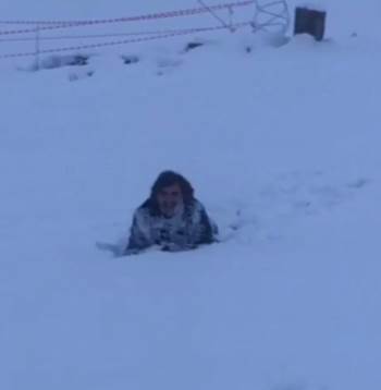 Eksi 5 Derecede Karda Yüzdü
