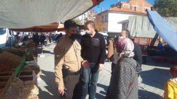 Emet Pazarında Korona Virüs Denetimi
