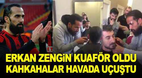 Erkan kuaför oldu, kahkahalar havada uçuştu