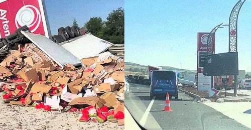 Eskişehir-Ankara yolundaki tır kazasında faciadan dönüldü