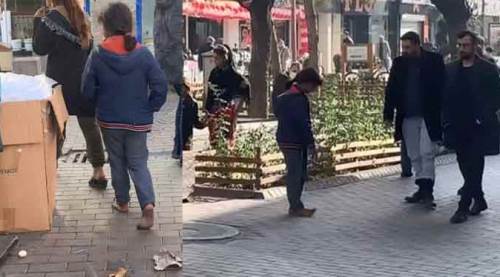Eskişehir ayazında çıplak ayakla dilenince… 