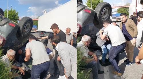 Eskişehir çevre yolunda takla attı, araçtan böyle çıktı