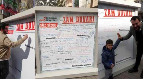 Eskişehir'de "zam duvarı" kuruldu: Büyük ilgi görüyor!