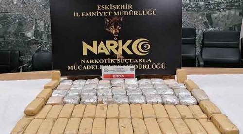 Eskişehir'de 44 kiloluk eroin bakın nerden çıktı!