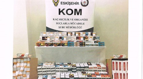 Eskişehir'de binlerce kaçak sigara yakalandı
