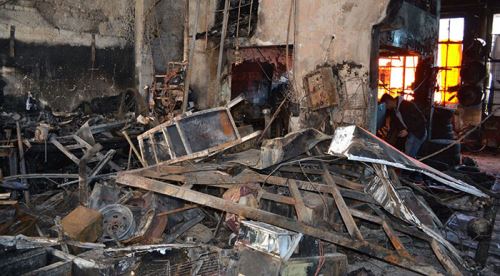 Eskişehir'de bir işyeri kül oldu