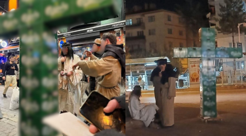 Eskişehir’de bira kasalarından haç yapan 3 kişi gözaltına alındı!