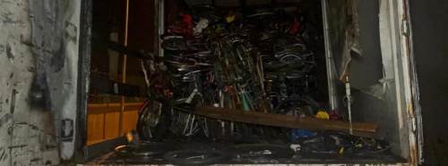 Eskişehir'de bisiklet yüklü kamyonda gizemli yangın