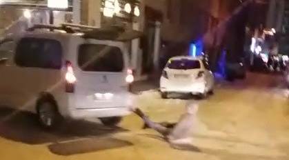 Eskişehir'de cadde ortasında kayak keyfi