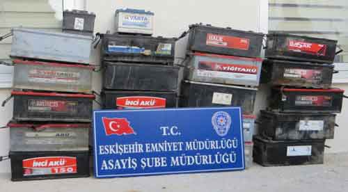 Eskişehir'de çalınan aküler sahiplerine teslim ediliyor