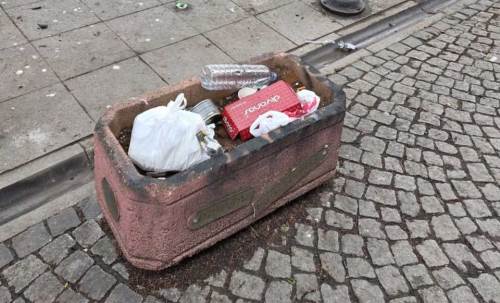 Eskişehir'de çiçek saksısı çöp kovasına döndü