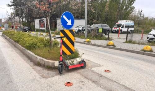 Eskişehir'de çileden çıkaran scooter görüntüsü