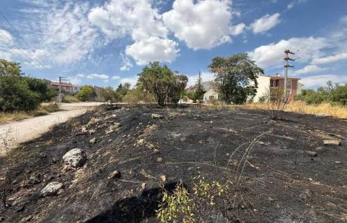 Eskişehir'de çocukların oyunu yangın çıkardı: Kuru otlar alevlere teslim oldu