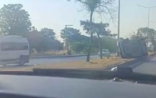 Eskişehir'de direksiyon hakimiyetini kaybetti, otomobil takla attı