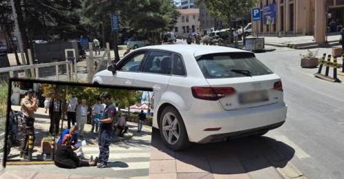 Eskişehir'de ehliyetsiz direksiyon başına geçti, yaya geçidindeki kadına çarptı