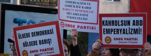 Eskişehir’de Emek Partisi’nden ABD ve İsrai'e sert tepki!