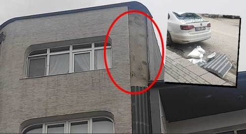 Eskişehir'de facianın eşiğinden dönüldü: Binanın duvarı yere indi