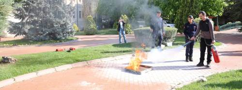 Eskişehir’de gerçeğini aratmayan yangın tatbikatı