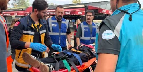 Eskişehir’de hastanede gerçeğini aratmayan tatbikat
