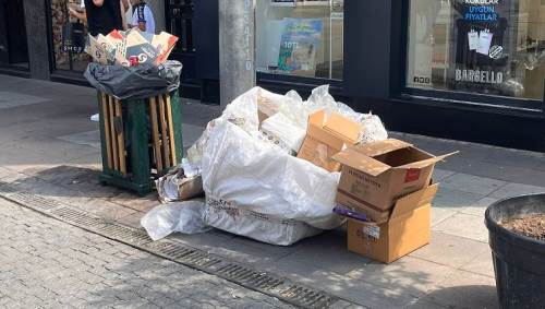 Eskişehir'de İki Eylül Caddesi çöplerle uğraşıyor!