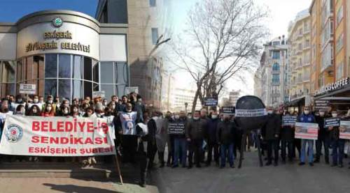 Eskişehir'de iki farklı eylem, iki farklı manzara