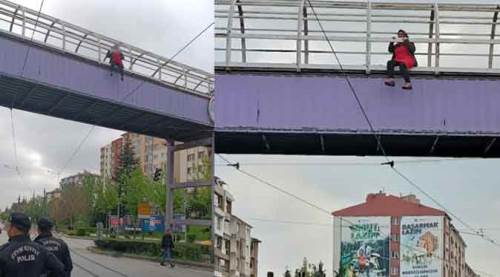 Eskişehir’de intihar girişimi: Polis alarmda, trafik durdu!