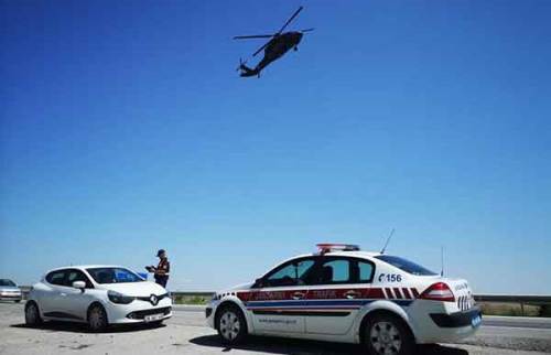 Eskişehir'de jandarma karadan ve havadan denetliyor